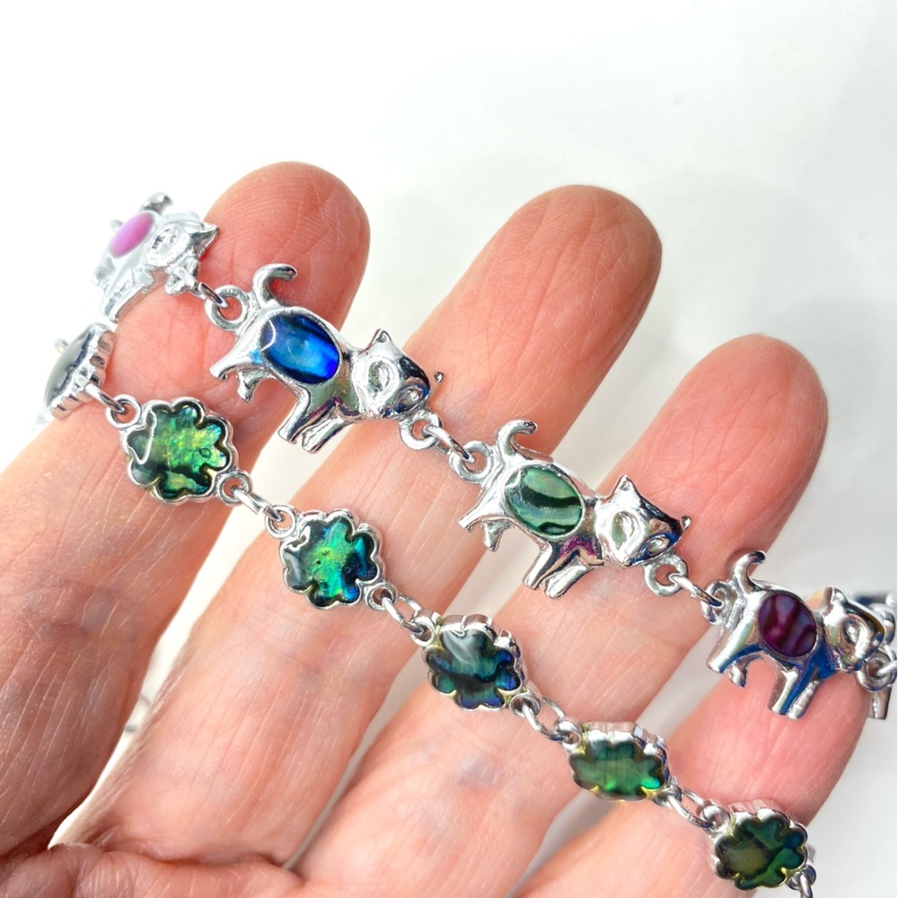 Paua Shell Bracelets Multi-Colored Cat Bracelet B… - image 2